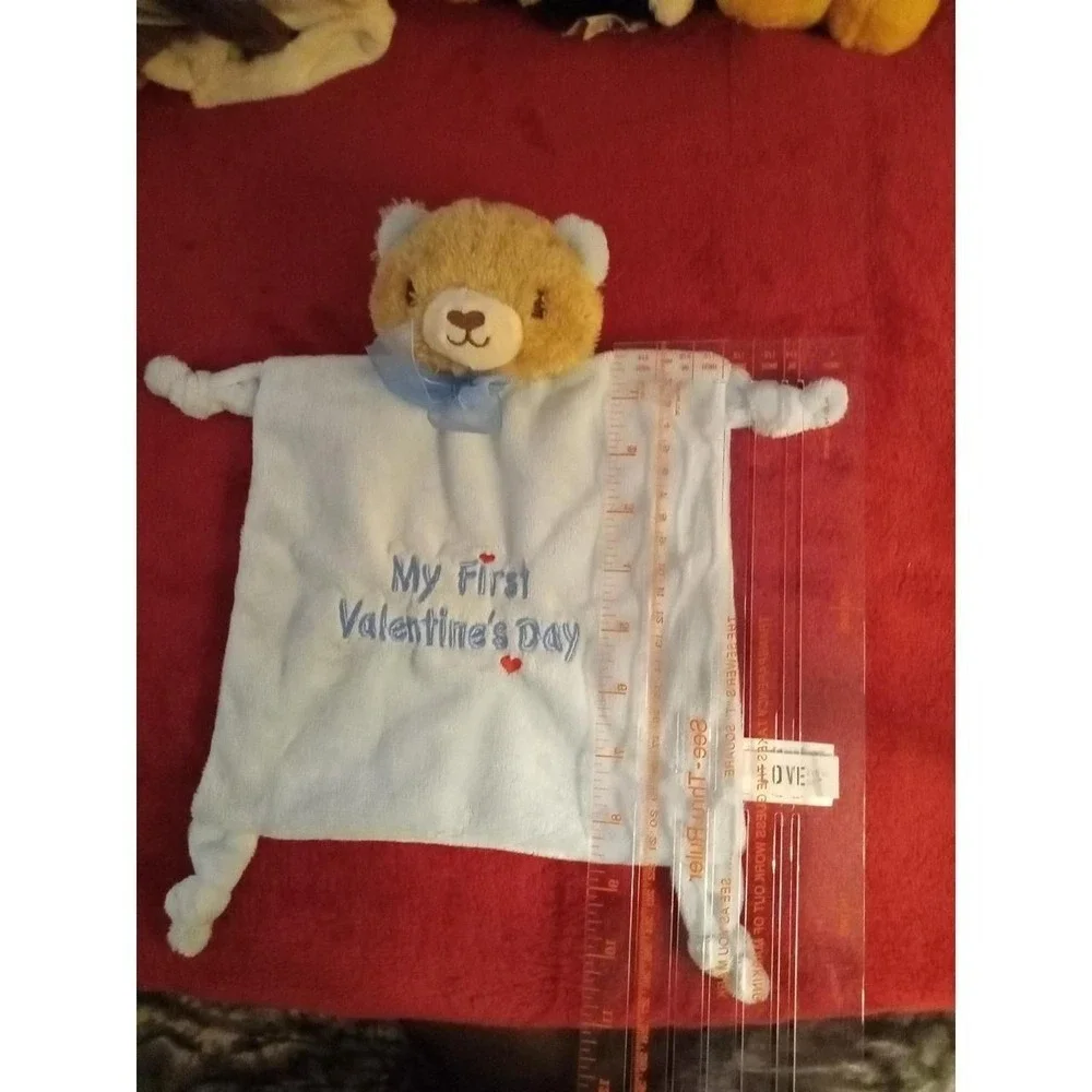 Walgreens Blue Bear Lovey Knotted Security Blanket Stuffed Animal Toy Valentine